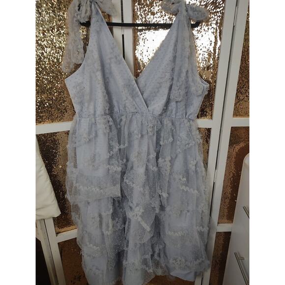 Arula Tulle Tiered Dress Light Lavender Bows Shoulder 1XL - Picture 3 of 16